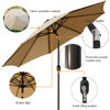 Picture of Blissun 9' Outdoor Patio Umbrella, Outdoor Table Umbrella, Yard Umbrella, Market Umbrella with 8 Sturdy Ribs, Push Button Tilt and Crank (Tan)