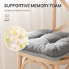 Picture of Love's cabin Memory Foam Chair Cushions Set of 4, Outdoor/Indoor Chair Pads for Dining Chairs 4 Pack, Seat Cushions for Kitchen, Dining Room, Office, Patio Chairs, 15.5"x15.5"x3.5" Grey