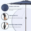 Picture of Abba Patio 9FT Lyon Outdoor Patio Umbrella Outdoor Table Umbrella with Push Button Tilt and Crank Market Umbrella 8 Sturdy Ribs UV Protection Waterproof for Garden Deck Backyard Pool Dark Blue
