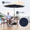 Picture of Abba Patio 9FT Lyon Outdoor Patio Umbrella Outdoor Table Umbrella with Push Button Tilt and Crank Market Umbrella 8 Sturdy Ribs UV Protection Waterproof for Garden Deck Backyard Pool Dark Blue