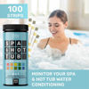 Picture of Hot Tub and Pool Test Strips - 6in1 Quick & Accurate Hot Tub, Spa, Pool Test Strips - 100 Water Test Strips, Water Test Kit with E-Book - Test Chlorine, Bromine, pH, Hardness, Alkalinity - JNW Direct