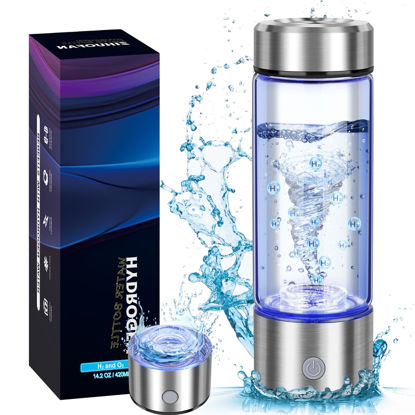 Picture of 2025 New Hydrogen Water Generator Bottles, Portable Hydrogenated Water Bottle with SPE PEM Technology, 420ml Hydrogen Water Bottle Generator, Rechargeable Ionizer Machine for Home, Office, and Travel