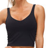 Picture of Women’s Longline Sports Bra Wirefree Padded Medium Support Yoga Bras Gym Running Workout Tank Tops (Black, Medium)