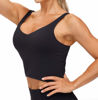 Picture of Women’s Longline Sports Bra Wirefree Padded Medium Support Yoga Bras Gym Running Workout Tank Tops (Black, Medium)