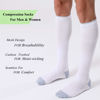 Picture of FITRELL 3 Pairs Compression Socks for Women and Men 20-30mmHg- Circulation and Muscle Support Socks for Travel, Running, Nurse, Knee High Socks, Medical Black+White+Grey S/M