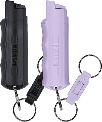 Picture of SABRE Pepper Spray, Maximum Police Strength OC Spray, Quick Release Keychain for Easy Carry and Fast Access, Finger Grip for More Accurate and Faster Aim, 0.54 fl oz, Secure and Easy to Use Safety