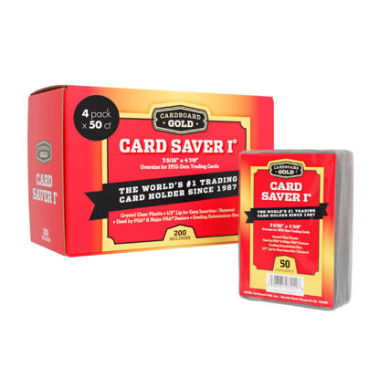 Picture of Cardboard Gold Card Saver 1-200 Count - Semi Rigid Card Holder, Trading Card Protectors - PSA-Approved Cardsaver for Baseball, Trading, Sports Cards - Card Sleeves, Binder, & Storage Box Compatible
