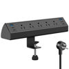 Picture of Desk Clamp Power Strip USB C,40W Total Fast Charging Station,4 PD 20W USB C Ports,Desk Edge Mount Power Strip 6 USB Ports 5 AC Outlets Surge Protector,6ft Cord,Fit 1.96" Tabletop Edge