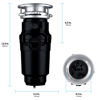 Picture of Waste Maid 10-US-WM-058-3B Garbage Disposal Anti-Jam Stainless Steel Food Waste Grinding System, 1/2 HP Economy, Black