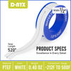 Picture of D-NYX 1 Roll 1/2 Inch(W) X 520 Inches(L) Teflon Tape,Water Pipe Sealing Tape,Plumbing Tape,Plumbers Tape,PTFE Tape,Sealing Tape,Sealant Tape,Thread Seal Tape for Shower Head,Duct Tape,White