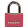 Picture of Master Lock Pink Covered Aluminum Keyed Padlock with Steel Shackle, Lock for Gym or School Locker with 1-9/16 Inch Lock Body, 146D