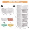Picture of caktraie 5 Pack Folding Closet Organizers Storage Box, Stackable Plastic Storage Basket, Closet Organizers and Storage Drawer Shelf Storage, Storage Container for Cupboard Kitchen Bathroom, White