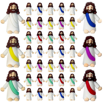 Picture of AKFAHOIF 30Pcs Little Jesus Figures, Set of 30pcs Action Figures Mini Jesus figurines in bulk, Tiny Jesus Figures to Hide and Seek Religious Gifts for Easter Egg Stuffers valentines day gifts for kids