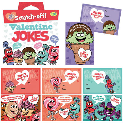 Picture of Peaceable Kingdom Valentines Cards for Kids Classroom, Set of 28 Valentines Day Gifts - Scratch off Jokes