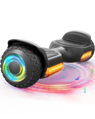 Picture of Gyroor Hoverboard New G13 All Terrain Hoverboard with LED Lights & 500W Motor, Self Balancing Off Road Hoverboards with Bluetooth for Kids ages 6-12 and Adults-Black