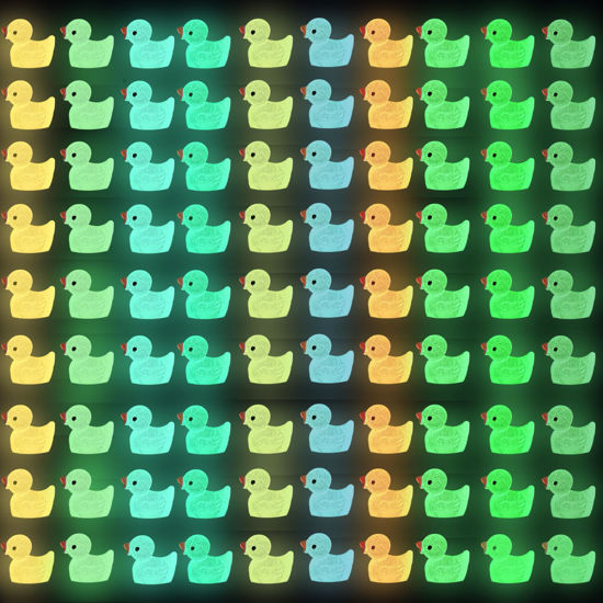 Picture of DULEFUN 200pcs Luminous Mini Resin Duck 10 Colors Little Small Ducks Glow in The Dark Duck Figures for Dollhouse Aquarium Decor Micro Fairy Garden Landscape Hide and Seek Prank Toys