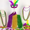 Picture of 100PCS Mardi Gras Beads, Green Purple Gold Metallic Mardi Gras Beads Necklaces Accessories Bulk, Mardi Gras Carnival Beads Necklace Accessories for Parade Throws Party Decorations Supplies Favors