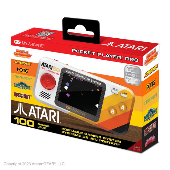 Picture of My Arcade Atari Pocket Player Pro: Handheld Portable Video Game Console with 100 Games, 2.75" Color Display, Ergonomic Design