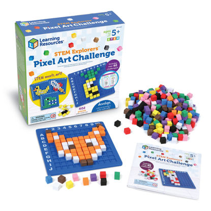 Picture of Learning Resources STEM Explorers Pixel Art Challenge, 402 Pieces, Ages 5+, STEM Toys for Kids, Coding Basics for Kids, STEM Activities for Classroom