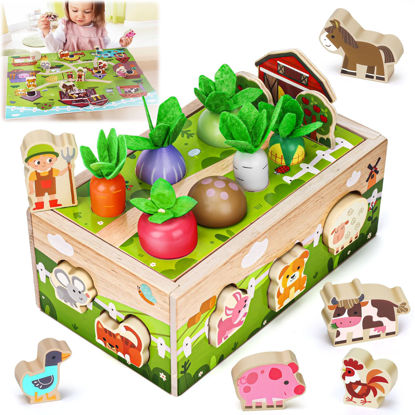 Picture of Montessori Wooden Sensory Toddler Toys: Toy for 1 Year Old Boys Girls Birthday Gifts | 1st One First Birthday Gift for 1 Year Old Girl Boy, Educational Learning Toy for 1-2 Year Old Fine Motor Skills