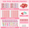 Picture of JOYIN 28 Pack Valentines Day Stationery Kids Gift Set for School Classmates Exchange, Party Favor, Includes Pencils, Erasers, Stamper, Stickers