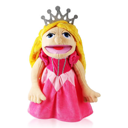 Picture of Role Play Hand Puppets Hand Plush Chef Doctor Fireman Pirate Detective Athlete Nurse Worker Hand Puppet Toys Puppets for Kids Storytelling Imaginative Pretend Play Teaching Preschool(Princess)