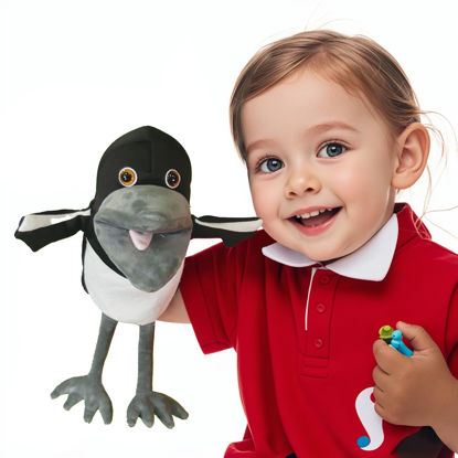 Picture of Steve and Maggie Plush Toy, Soft Magpie Plush Toy, Bird Hand Puppet, Bird Puppet, Educational Bird Toys, Sensory Toys, Animal Puppet for Kids (Small)