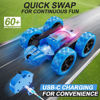 Picture of QUNREDA Remote Control Car, RC Cars Toys for Kids Ages 6-12, 4WD Stunt Car with LED Lights & 360° Flips, 2.4GHz, Upgraded USB-C Modular Batteries, 8-10 Year Old Boys 1-Blue