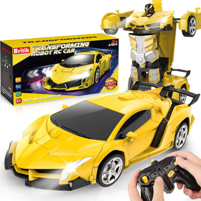Picture of Britik Transform Remote Control Car Toy for Kids 4 5 6 7 8, Remote Control Car for Boys 4-7, Transform Cars for Boys 4-6, Toy Car 5 Year Old Boy, Toys for 3 4 5 6 7 8 9 10 11 12 Years Old Boy