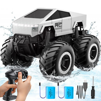 Picture of Remote Control Car Off-Road Pick-up Truck, 4WD Waterproof Cybertruck Toy RC Cars for All Terrain, 1:16 Scale Hobby Monster Truck Toys 2.4GHz Vehicles Kids Gifts for Boys/Girls Age 6 7 8 9 10-12+