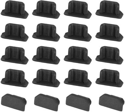 Picture of 20pcs Silicone Micro USB Cap Port Cover Dust or 6.5 mmx2.3mm Black Attractive and Fashion