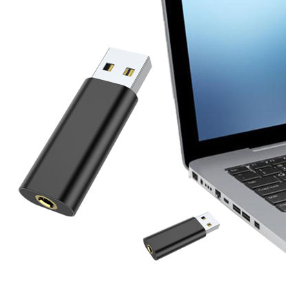 Picture of Generic External Sound Card - 3.5mm Sound Card for Pc Plug and Play,Universal USB Headset Adapter, Driver Free USB Audio for Game, Headset, Black, NM6PK57PCJBZUP42F9QK