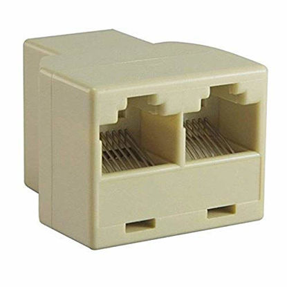 Picture of RJ11 CAT 5 6 LAN Ethernet Splitter Network Cable Connector Adapter for Converting A Single RJ11 Outlet to Two RJ11 Sockets Practical
