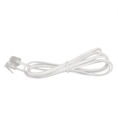Picture of 2-core Telephone Wire Jack Wire Telephone Straight Cable 6P2C Phone Wire Telephone Accessories White 2 Meter