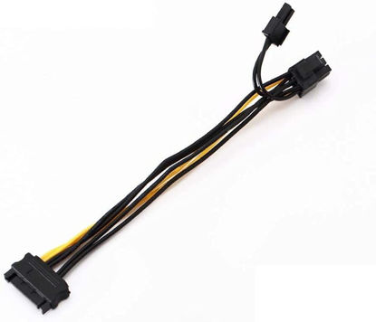 Picture of PULABO to 8Pin 6+2 Pci-E 15Pin Sata 8Pin6+2 Pci-E 15-Pin to 8 Pin Sata Adapter Cable Power Supply Cable Graphics Card Power Cord Power Splitter Cable Convenient