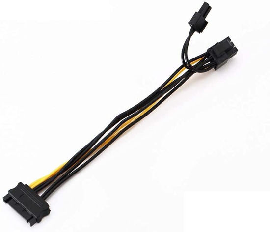 Picture of PULABO to 8Pin 6+2 Pci-E 15Pin Sata 8Pin6+2 Pci-E 15-Pin to 8 Pin Sata Adapter Cable Power Supply Cable Graphics Card Power Cord Power Splitter Cable Convenient