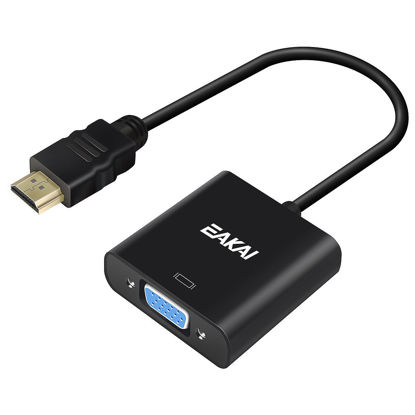 Picture of EAKAI HDMI to VGA with Audio Adapter Cable, Gold-Plated HDMI to VGA Adapter Converter with Micro USB & 3.5mm Audio Port Cable (Male to Female)