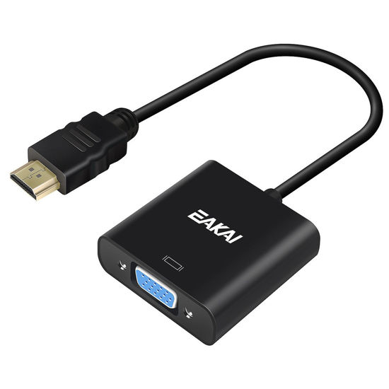 Picture of EAKAI HDMI to VGA with Audio Adapter Cable, Gold-Plated HDMI to VGA Adapter Converter with Micro USB & 3.5mm Audio Port Cable (Male to Female)