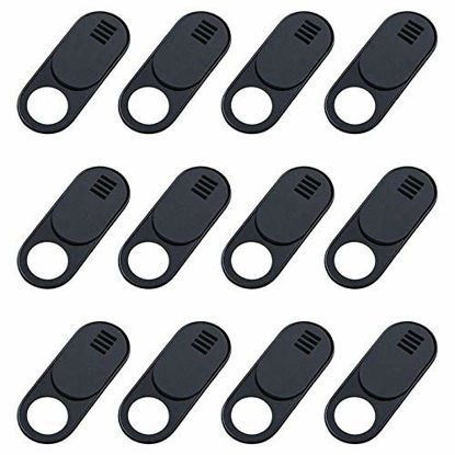 Picture of Lizusidtsy , 12-Pack Ultra Thin Design Web Camera Cover Slide for Laptop, PC, Computer, Pro- Black, 500069532