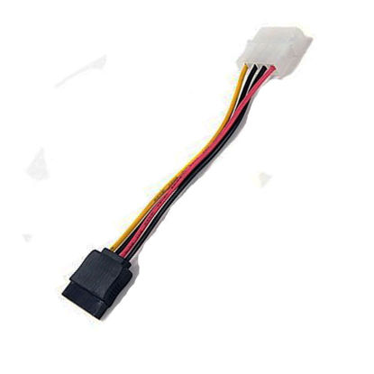 Picture of 4 Pin Power Supply Connector to 15 pin SATA Female Adapter Cable - 6 Inch