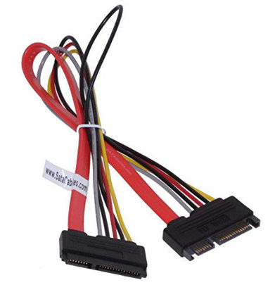 Picture of Coolgear 20 inch 22 pin Male to Female Power and Data sata Extension Cable