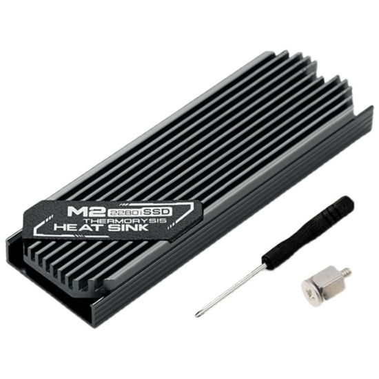 Picture of Pasotim Ultrathin M.2 SSD Heat Sink M2 2280 Solid State Aluminum Heatsink Cooling Thermal Pad Grey