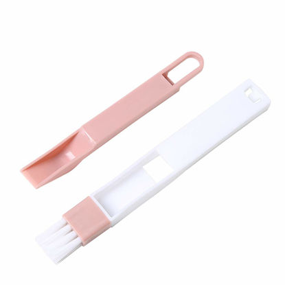 Picture of PULABO Practical Design and DurableMultifunction Groove Cap Cleaning Brush Reusable Plastic Gap Cleaning Tool for Window Computer Keyboard Use 1PCS Pink Cost-Effective and Durable