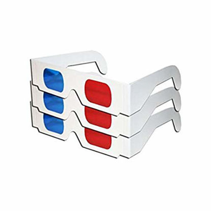 Picture of PULABO Unisex 3D Stereo Glasses Foldable 3D Cardboard Glasses for Films, TV, Magazines and More 3 Pcs and Practical Convenient