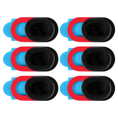 Picture of Hubceuo 6 Pack Slide Privacy Protection Ultra Thin Anti- Laptop Camera Cover for Computer Pro, black & red, 392892