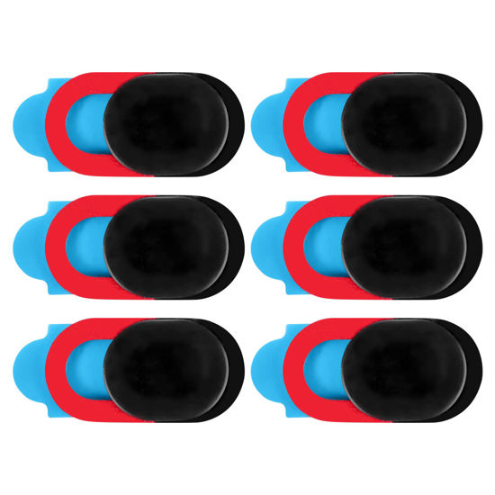 Picture of Hubceuo 6 Pack Slide Privacy Protection Ultra Thin Anti- Laptop Camera Cover for Computer Pro, black & red, 392892