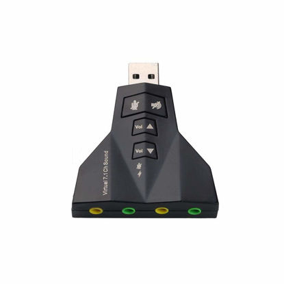 Picture of PULABO Practical Design and DurableExternal USB 3D Sound Card Audio Dual Virtual 7.1 USB 2.0 Adapter Plug & Play for Laptop PC Creative and Exquisite Workmanship