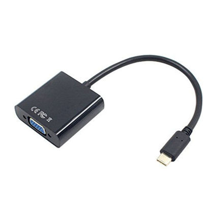 Picture of Srutueo USB-C USB3.1 Type C for Adapter Cable VGA Male to VGA Female Video Transfer Converter 1080P for 12 inch, black, 161818