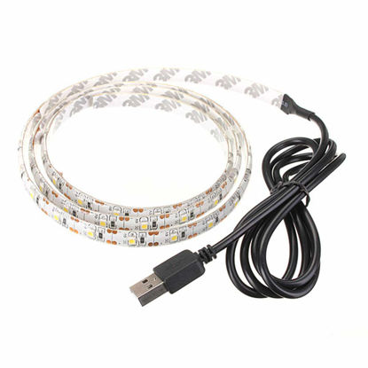 Picture of PULABO Strong and Long-Lasting30 LED 3528 SMD Strip Light Lamp TV Background Lighting Kit USB Cable Waterproof White Light Superiorâ€‚Quality and Creative