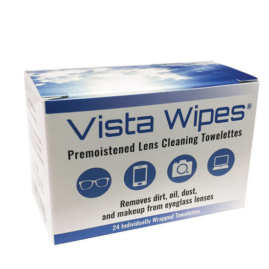 Picture of Vista WipesTM - 24 Pre-Moistened Lens Cleaning Wipes - Cleans Camera Lenses, Computer Screens and Mirrors